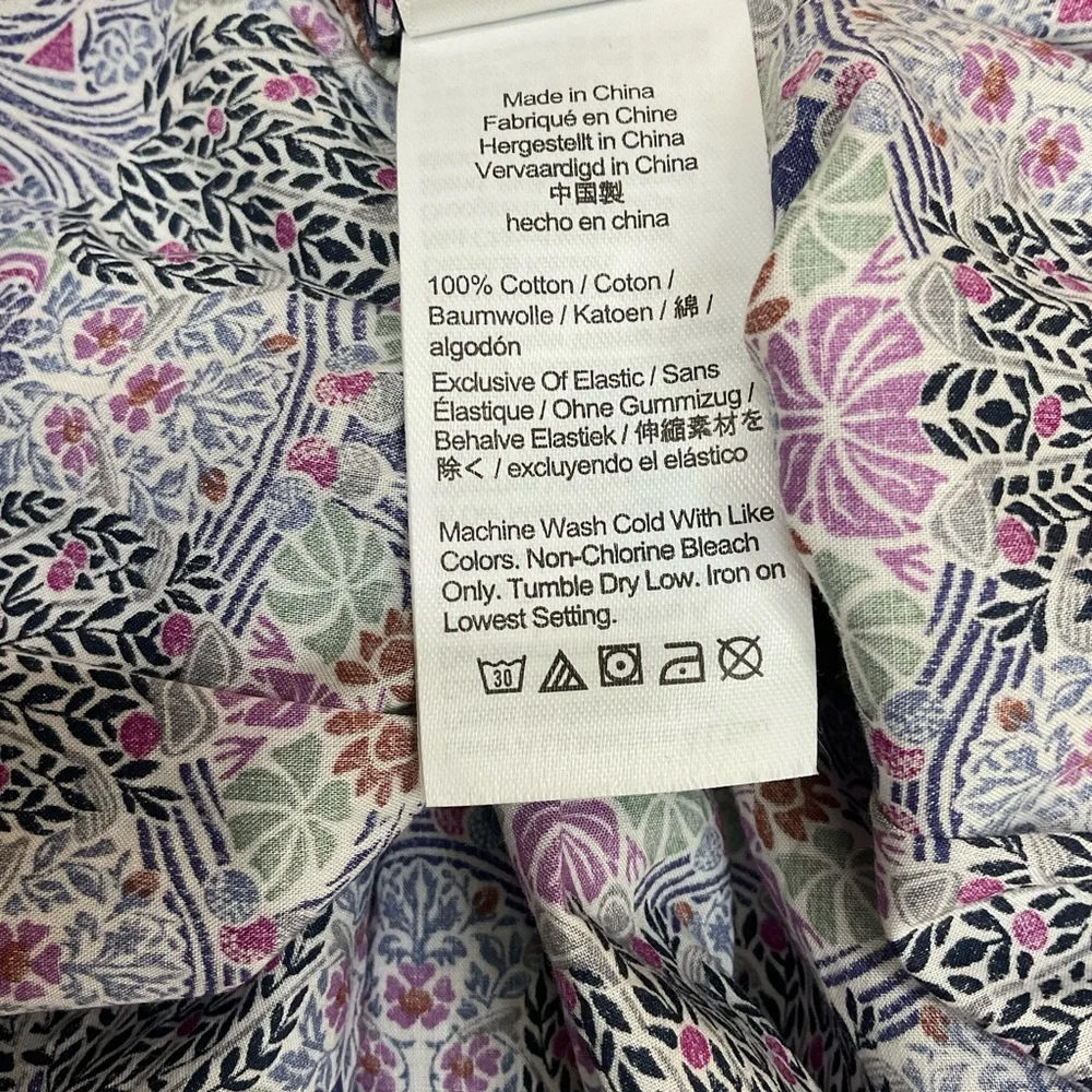 J. Crew Liberty Fabric Smocked Square Neck Top Medium Club Nouveau